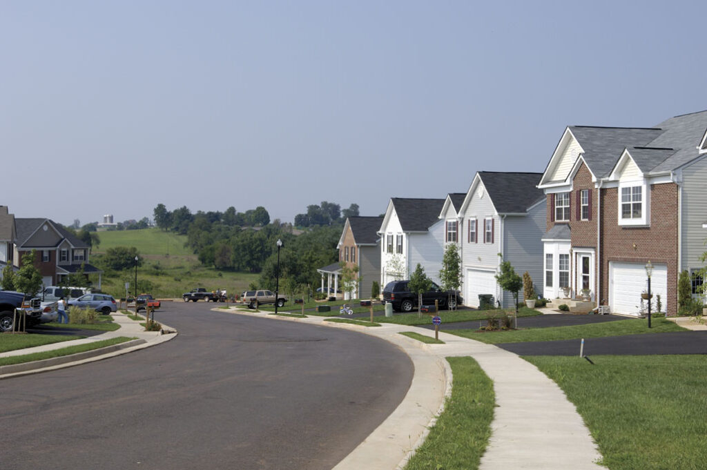 Houses built in a newly-construction development